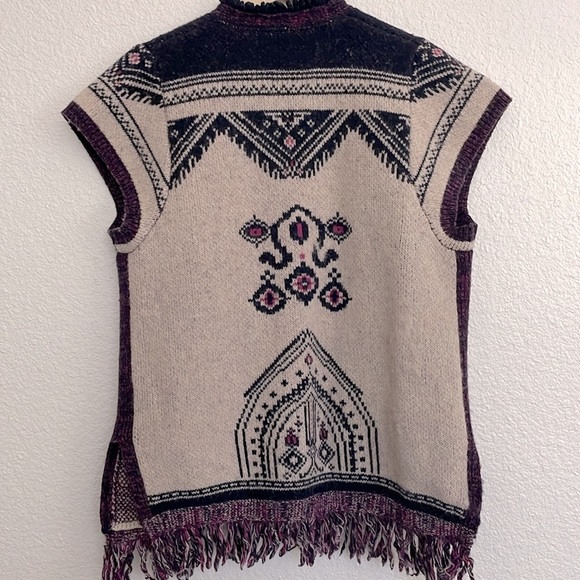 Anthropologie Angel of the North Lamaline Fringe Wool Vest Cardigan Sz XS/S - Picture 8 of 8